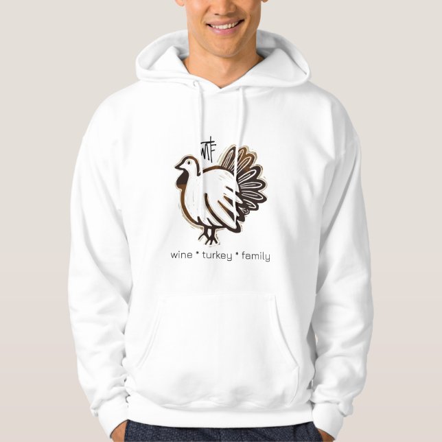 WTF Vin Turkey Family Hoodie (Framsida)