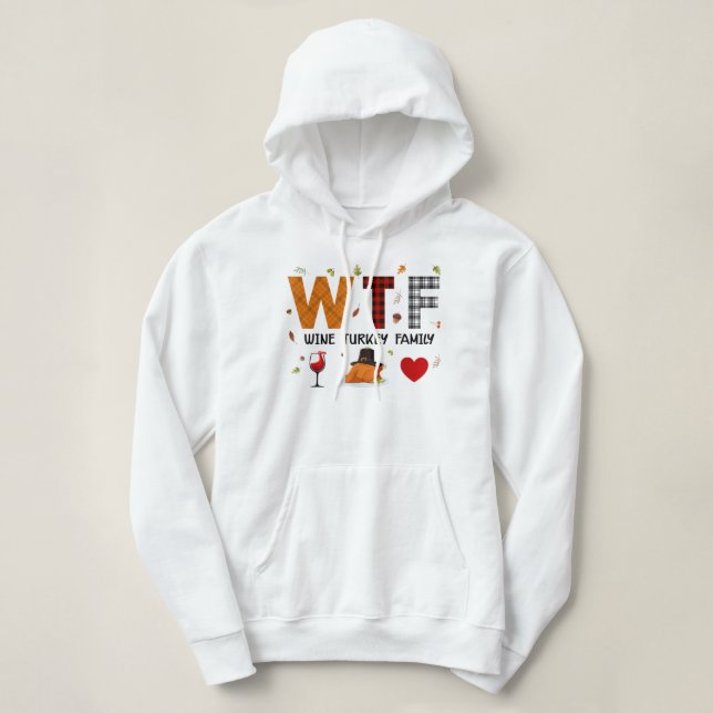 WTF Vin Turkey Family Play Shirt Funny Thanksgiv T Shirt (Design framsida)