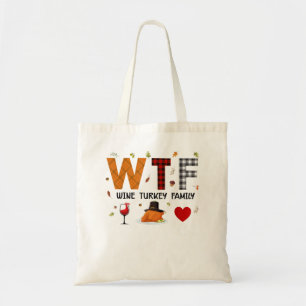 WTF Vin Turkey Family Play Shirt Funny Thanksgiv Tygkasse