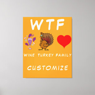 WTF Vin Turkey Family Thunder_Cove Canvastryck