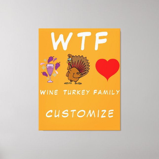 WTF Vin Turkey Family Thunder_Cove Canvastryck (Framsida)