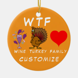 WTF Vin Turkey Family Thunder_Cove Julgransprydnad Keramik