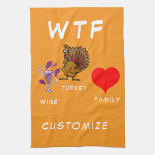 WTF Vin Turkey Family Thunder_Cove Kökshandduk