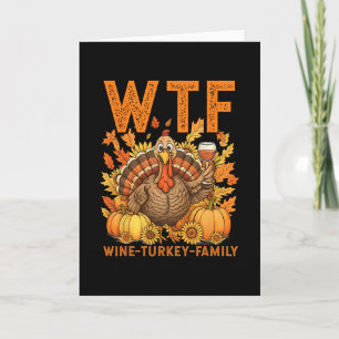 Wtf Vin Turkiet Familj Pumpa Löv Höst Tack Kort