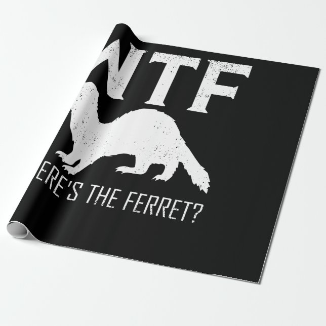 WTF Where's The Ferret Animal Gift Presentpapper (Utrullad)
