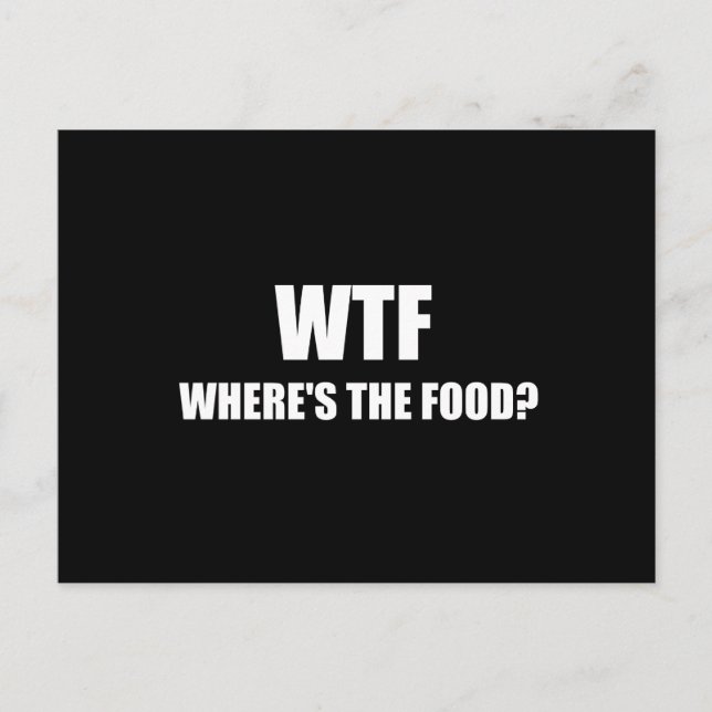 WTF Wheres the Food Vykort (Framsida)
