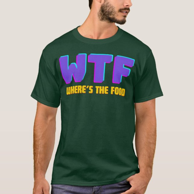 WTF Whereshe Food retro T Shirt (Framsida)