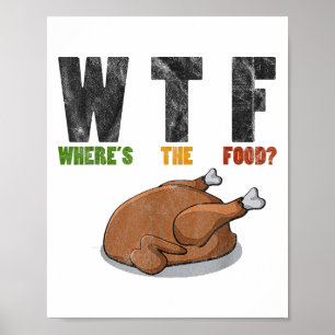 WTF Wherthe Food-Funny Joke Thanksgiving Poster