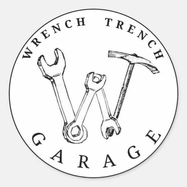 WTG White Sticker Runt Klistermärke (Framsida)