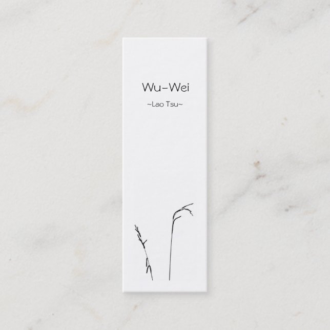 Wu-Wei Bookmark/ Mini Visitkort (Framsida)
