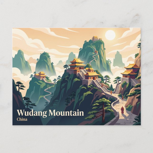 Wudang Mountain Kina Vykort (Framsida)