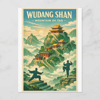 Wudangberget, Kina, i klassisk retro-stil Vykort