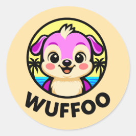Wuffoo Adventures Cute Kawaii Puppy animation  Runt Klistermärke