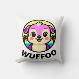 Wuffoo Äventyr Söt Kawaii Valp animationslogotyp Kudde