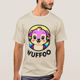 Wuffoo Äventyr Söt Kawaii Valp animationslogotyp T Shirt