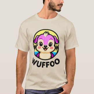 Wuffoo Äventyr Söt Kawaii Valp animationslogotyp T Shirt