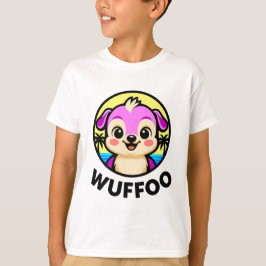 Wuffoo Äventyr Söt Kawaii Valp animationslogotyp T Shirt