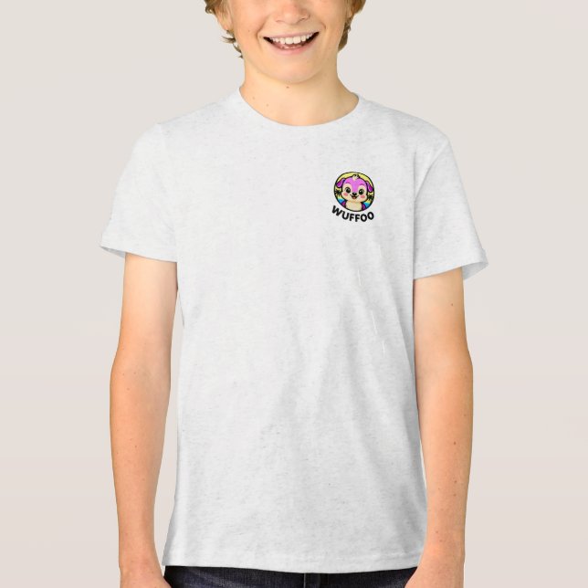 Wuffoo Äventyr Söt Kawaii Valp animationslogotyp T Shirt (Framsida)