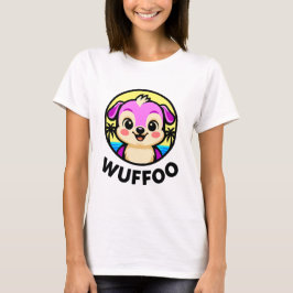 Wuffoo Äventyr Söt Kawaii Valp animationslogotyp T Shirt