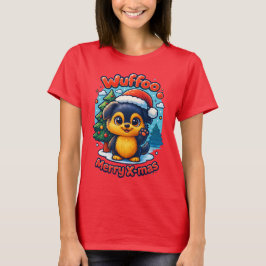 Wuffoo Molli Glad Jul Kawaii 3D Högtid T Shirt