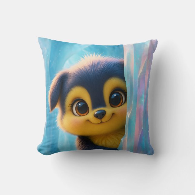 Wuffoo Molli Söt Kawaii Valp Isgrotta Kudde (Framsida)