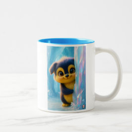 Wuffoo Molli Söt Kawaii Valp Isgrotta Två-Tonad Mugg