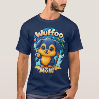 Wuffoo Molli Söt Kawaii Valp Tropisk Ö-tröja T Shirt