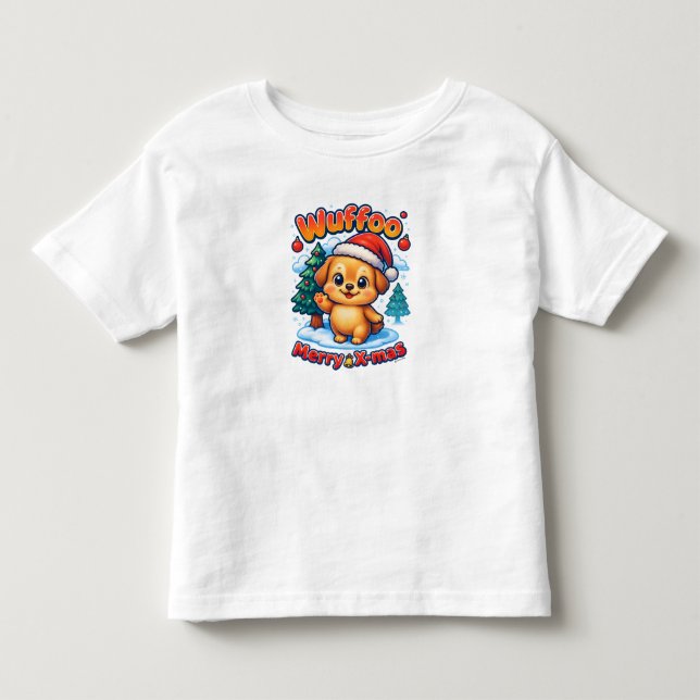 Wuffoo Roony God Jul Kawaii 3D Högtid T Shirt (Framsida)