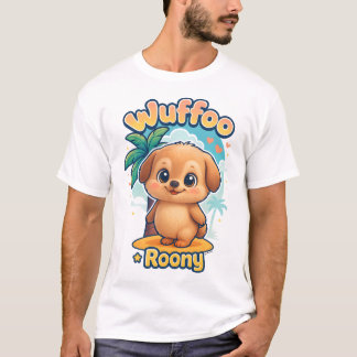 Wuffoo Roony Söt Kawaii Valp Tropisk Ö Tee