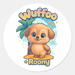 Wuffoo Roony Söt Kawaii Valp Tropiska Klistermärke