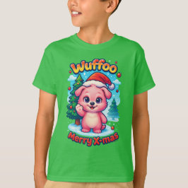 Wuffoo Shelly God Jul Kawaii 3D Högtid T Shirt