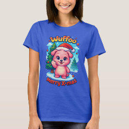 Wuffoo Shelly God Jul Kawaii 3D Högtid T Shirt