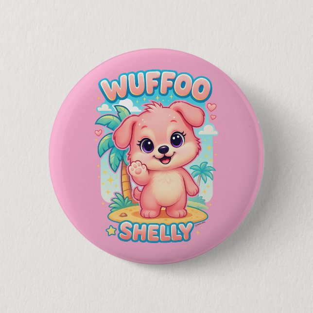 Wuffoo Shelly Kawaii Puppy Tropical Island Knapp (Framsida)