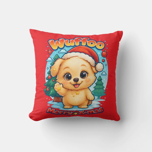 Wuffoo Starssie God Jul Kawaii 3D Högtid Kudde (Framsida)
