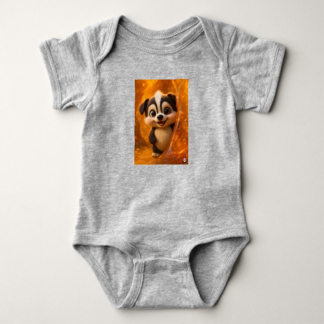 Wuffoo Surffie Cute Kawaii Puppy Amber T Shirt (Framsida)