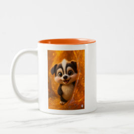 Wuffoo Surffie Cute Kawaii Puppy Amber Två-Tonad Mugg