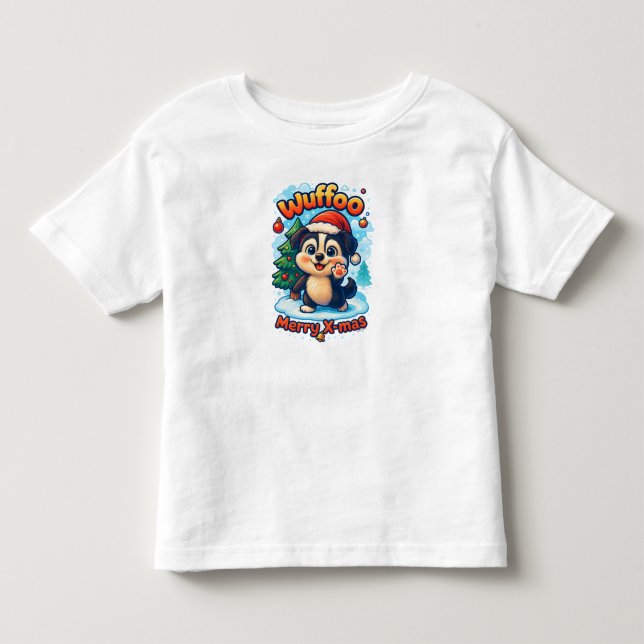 Wuffoo Surffie Glad jul Kawaii 3D Högtid T Shirt (Framsida)
