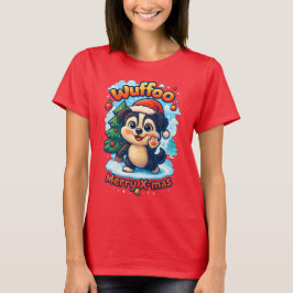 Wuffoo Surffie Merry X-mas Kawaii 3D Holiday T Shirt