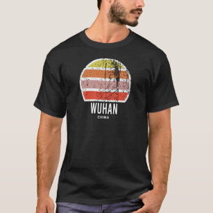 Wuhan China Abstrakt Vintage Sunset Souvenir T Shirt