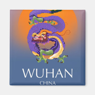 Wuhan China Dragon-reseaffisch Magnet