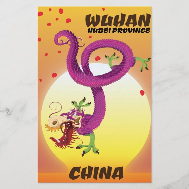 Wuhan Hubei-provinsen china draon Brevpapper (Framsida)