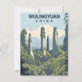 Wulingyuan Kina Vintage Resa Vykort