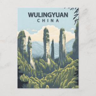 Wulingyuan Kina Zhangjiajie Nationalpark Vykort