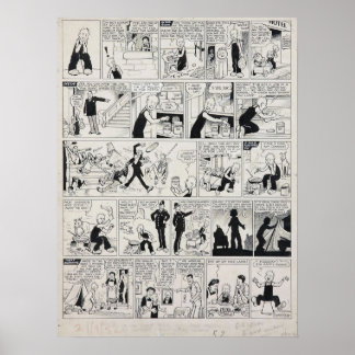 Wullie 1952 Tecknad Skriv ut signerat och anteckna Poster