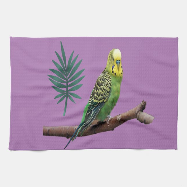 Wunderbares Wellensittich Design Kökshandduk (Horisontell)