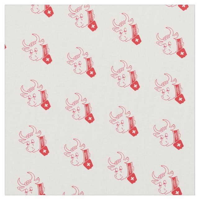 Wunderschöner Stoff mit einer Schweizer Kuh muhhhh Tyg (Närbild)