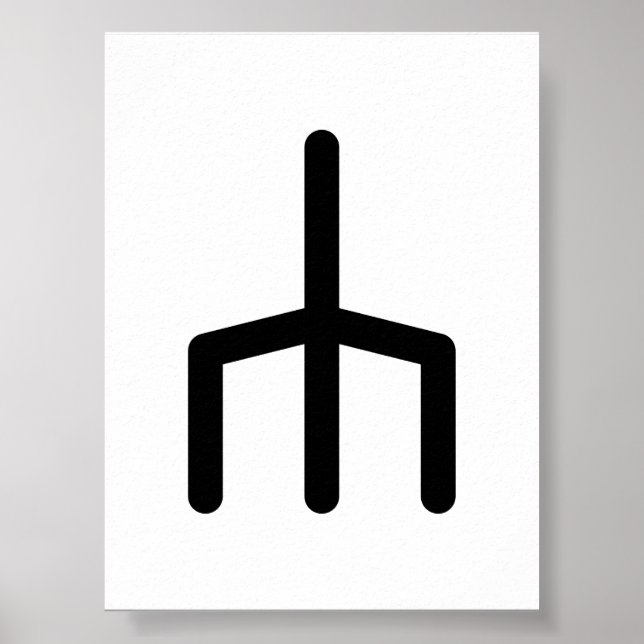 WUNJO Nordisk Run (Glädje, Harmoni) | Elder Futhar Poster (Framsidan)