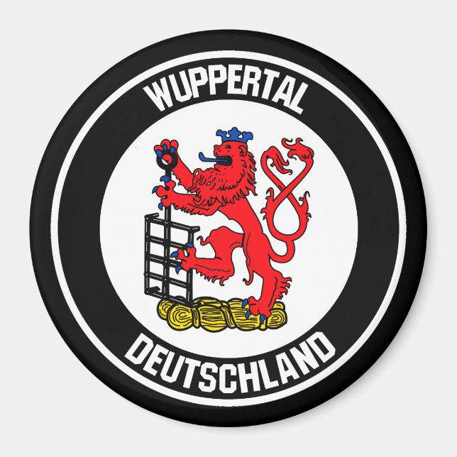 Wuppertal Round Emblem Magnet (Framsidan)