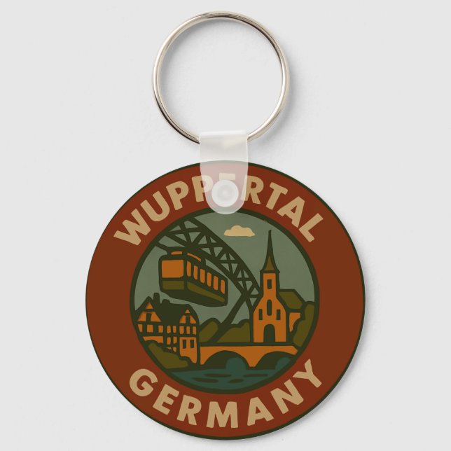 Wuppertal Tyskland Stad Konst Nyckelring (Framsida)