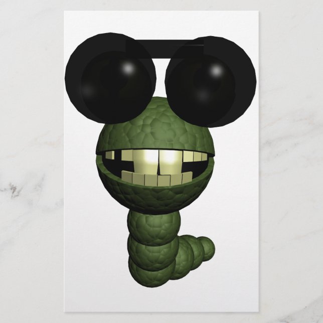 Wurm mit Sonnenbrille Brevpapper (Framsida)